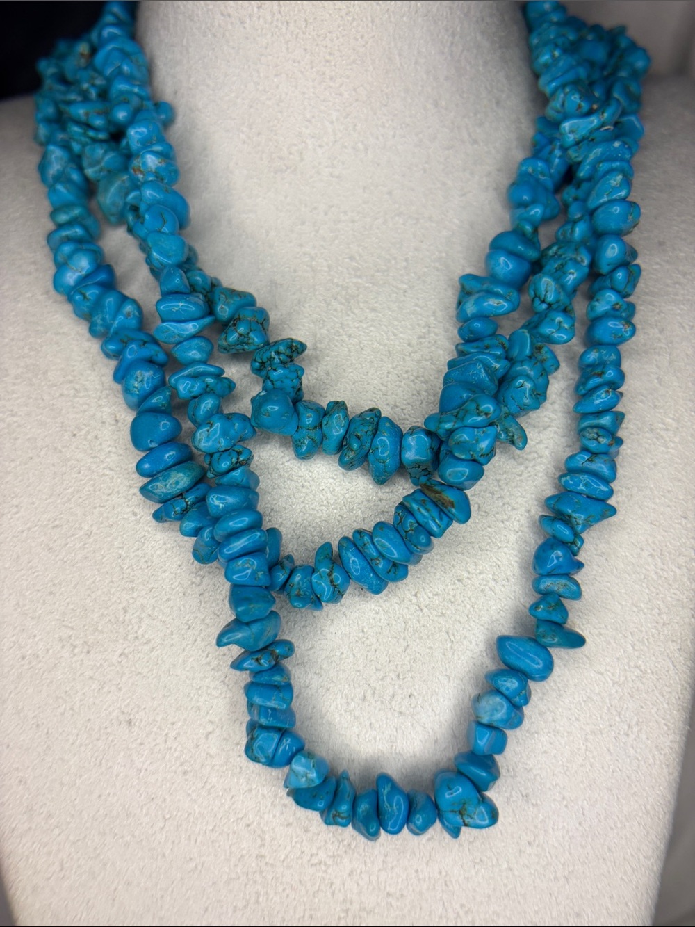 Turquoise Chip Necklace - Blue Beaded Women’s Jewelry